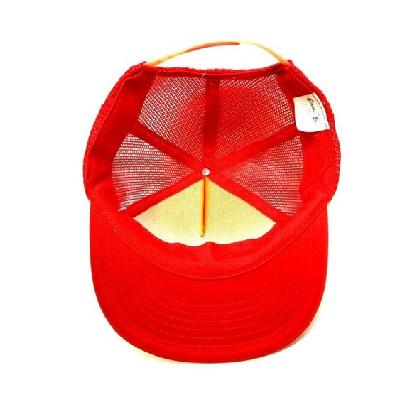 Vintage 1980’s LICENSED TO KICK ASS Red Snapback Trucker Hat Cap String (DM2) - Picture 8 of 8